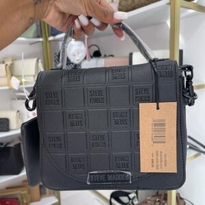 Steve Madden Embossed Black Handbag
